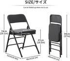 Folding Chairs with Ultra Thick Padded Seat Foldable (2 Pack)