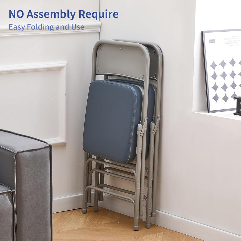 Folding Chairs with Ultra Thick Padded Seat Foldable Chair (2 Pack)