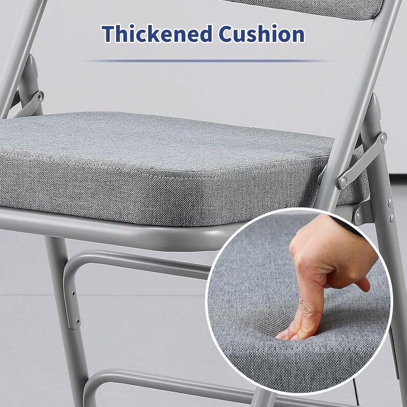 Folding Chairs with Ultra Thick Padded Seat Foldable Chair (2 Pack)