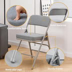 Folding Chairs with Ultra Thick Padded Seat Foldable (2 Pack)