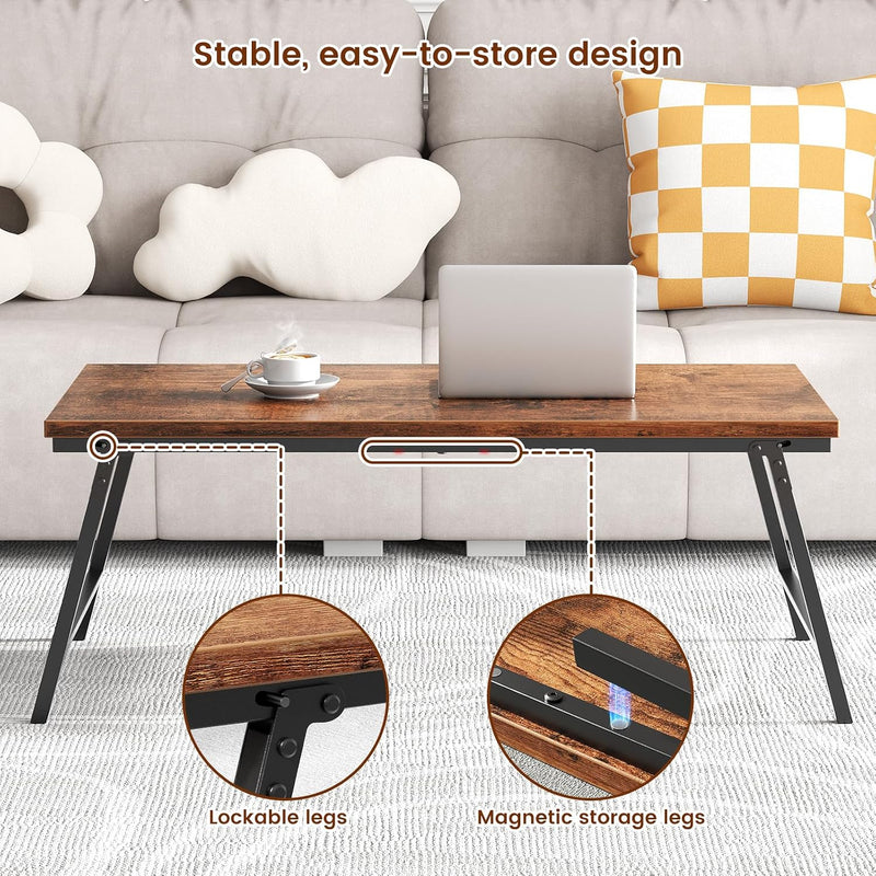 Folding Coffee Table Magnetic Design Portable Small Centre