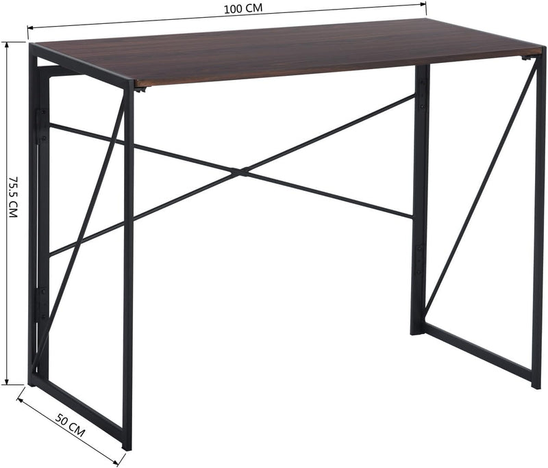 Folding Computer Desk 100x50CM No-Screw Assembly Home Office