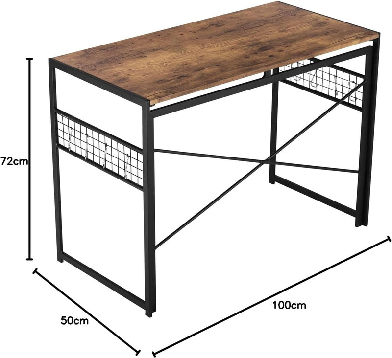 Folding Computer Desk 100x50CM No-Screw Assembly Home Office