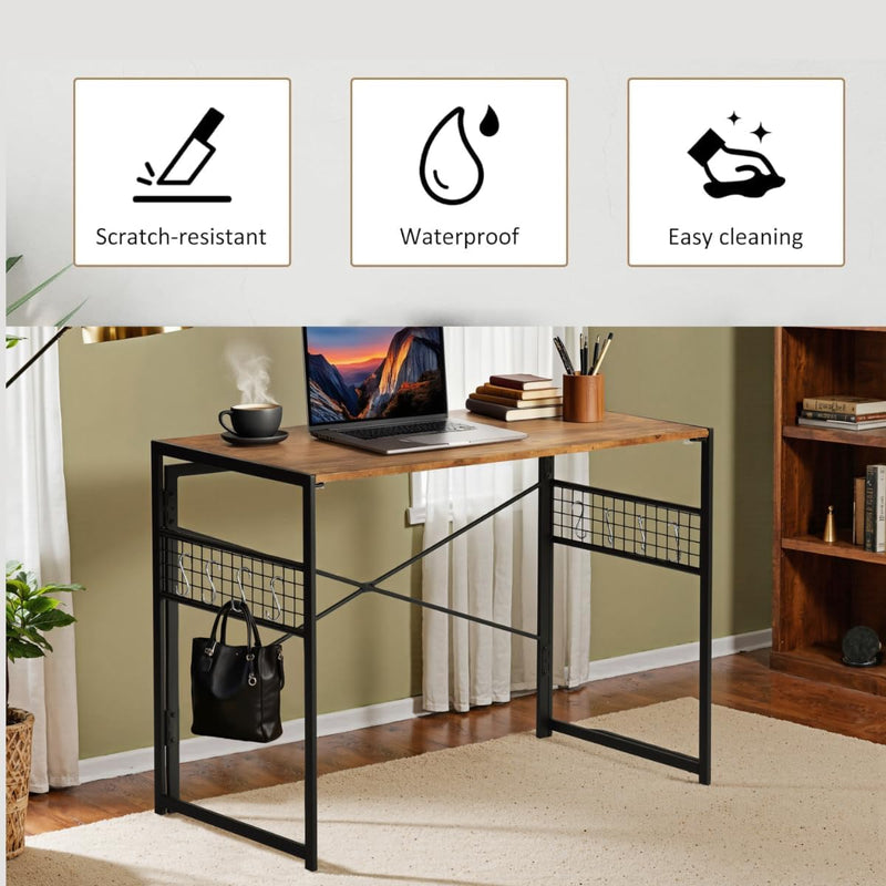 Folding Computer Desk 100x50CM No-Screw Assembly Home Office
