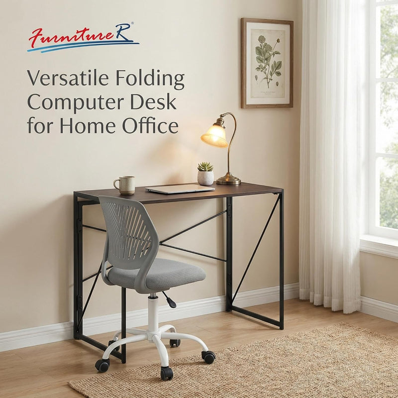 Folding Computer Desk 100x50CM No-Screw Assembly Home Office