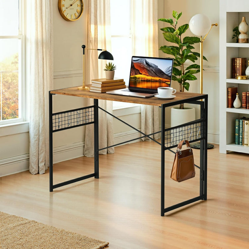 Folding Computer Desk 100x50CM No-Screw Assembly Home Office