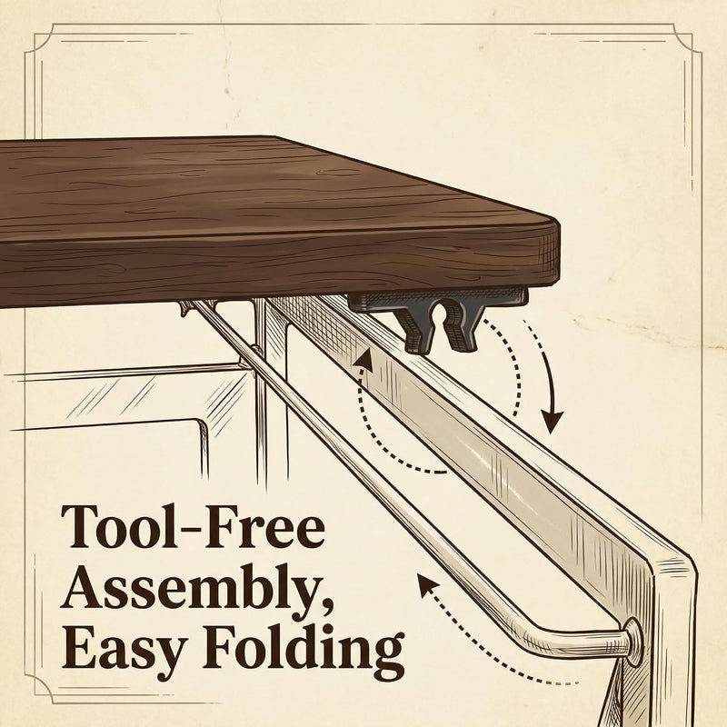 Folding Computer Desk 100x50CM No-Screw Assembly Home Office