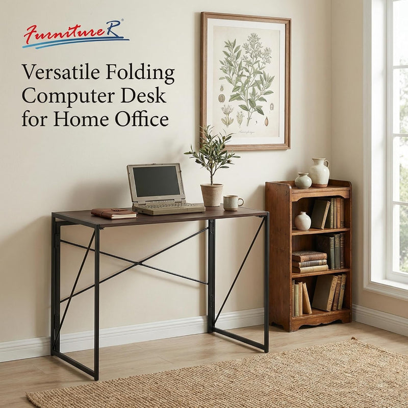 Folding Computer Desk 100x50CM No-Screw Assembly Home Office