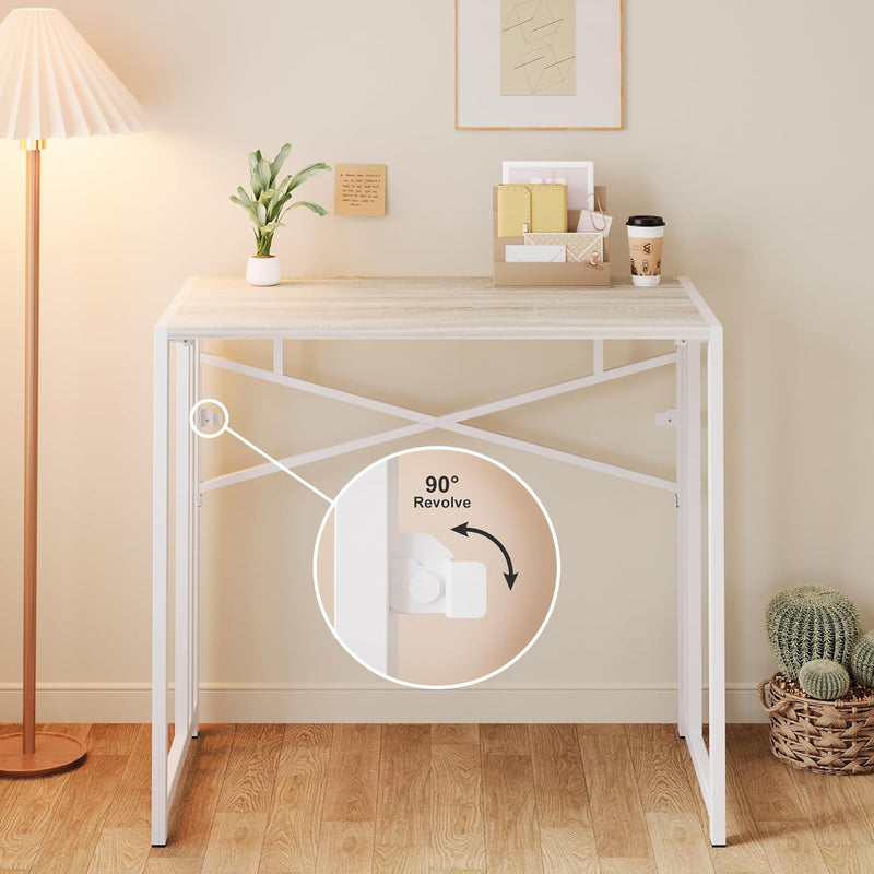 Folding Computer Desk Rustic Writing Gaming