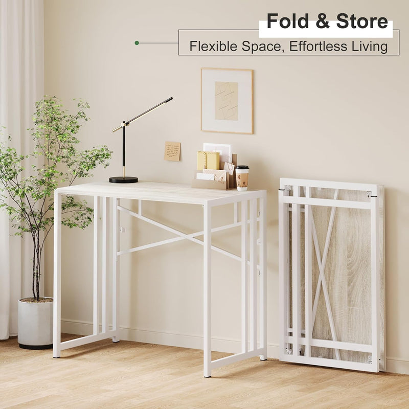Folding Computer Desk Rustic Writing Gaming