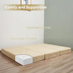 Folding Corduroy Mattress Tri Fold Floor Thick