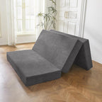 Folding Corduroy Mattress Tri Fold Floor Thick