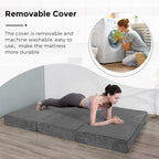 Folding Corduroy Mattress Tri Fold Floor Thick