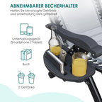Folding Deck Chair with Sun Canopy Headrest Drink