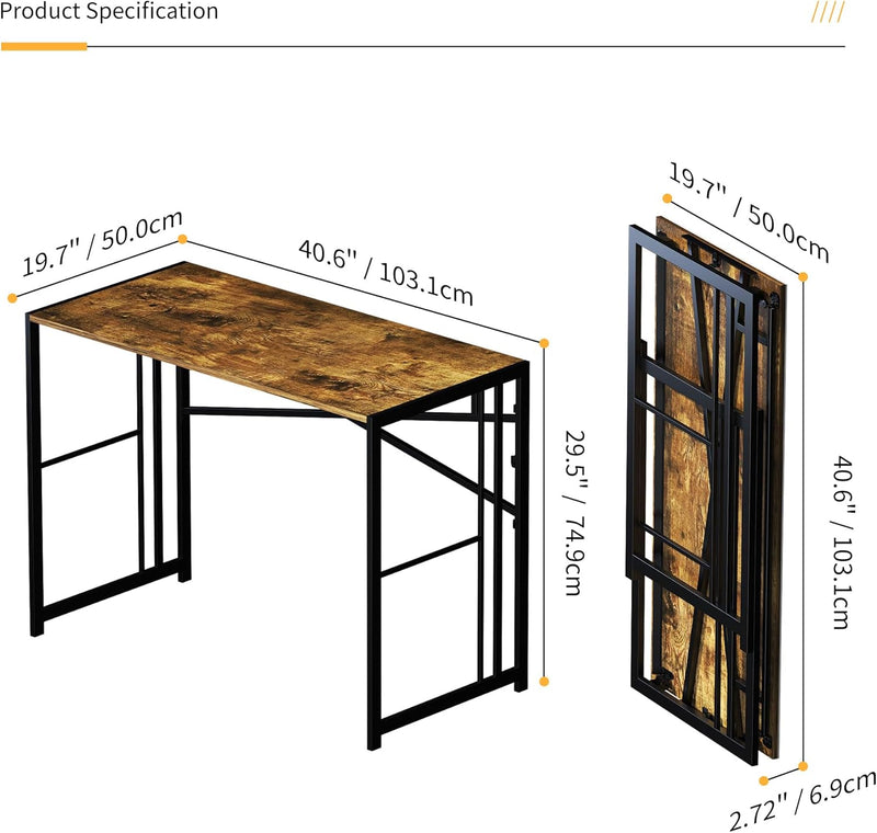 Folding Computer Desk Rustic