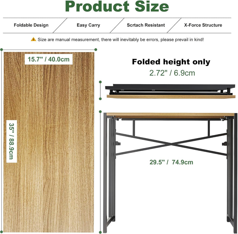 Folding Computer Desk Rustic