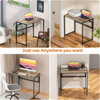 No Assembly 77CM Folding Desk for Small Space
