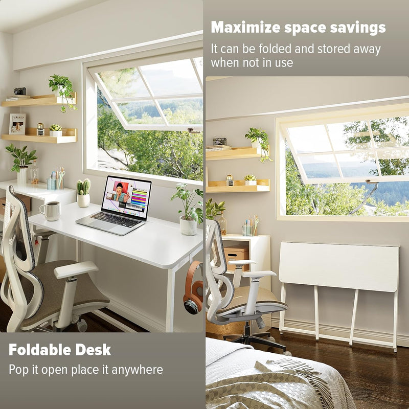 Folding Desk Foldable Computer Table Space Saving