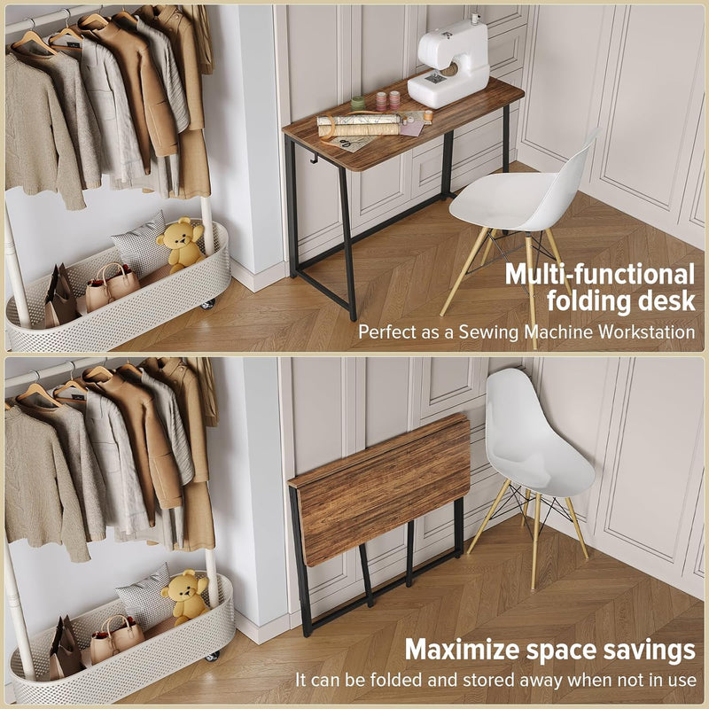 Folding Desk Foldable Computer Table Space Saving