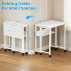 Folding Desk with Storage Shelf