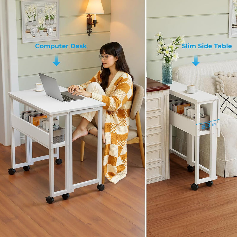 Folding Desk with Storage Shelf