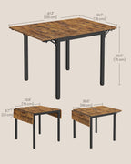 Folding Dining Table Drop Leaf Extendable Seats 2-4 People