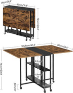 Folding Dining Table Movable Expandable Kitchen Versatile