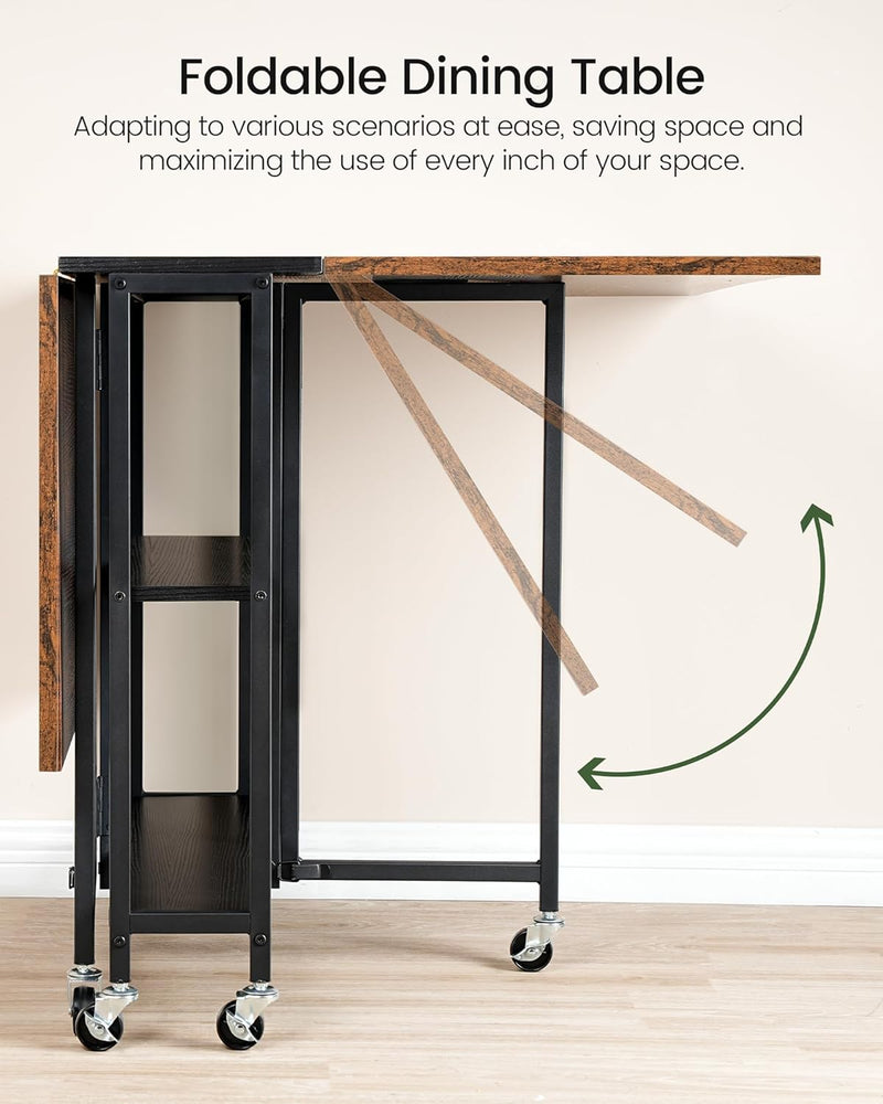 Folding Dining Table Movable Expandable Kitchen Versatile