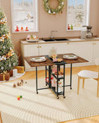Folding Dining Table Movable Expandable Kitchen Versatile