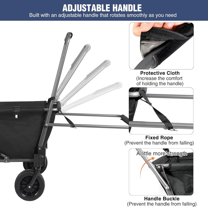 Folding Dog Trolleys Cart with Extendable Rear End