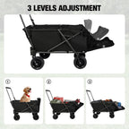 Folding Dog Trolleys Cart with Extendable Rear End