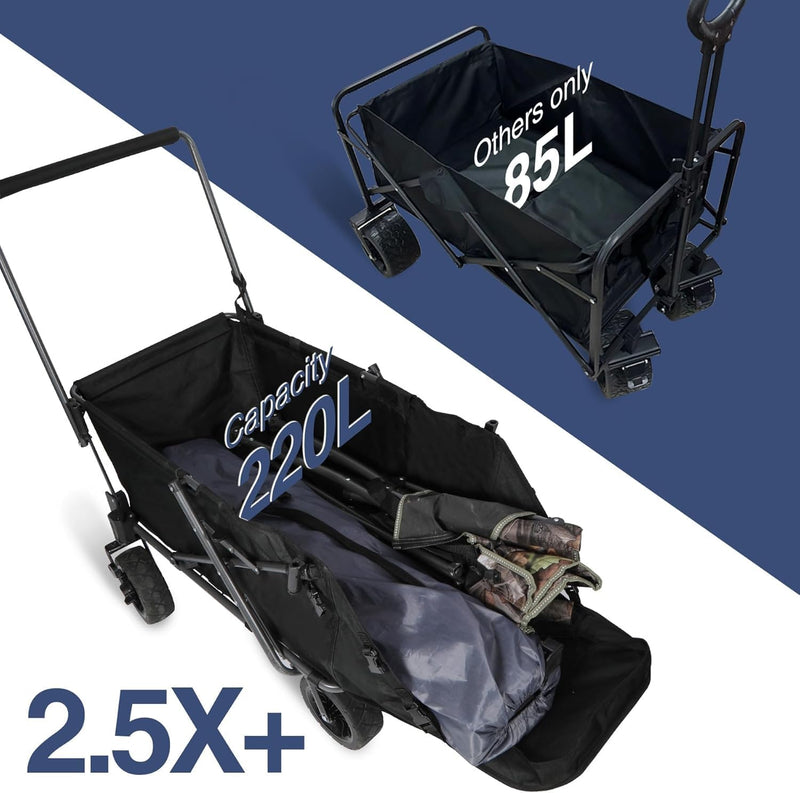 Folding Dog Trolleys Cart with Extendable Rear End
