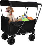 Folding Dog Trolleys Cart with Extendable Rear End