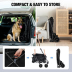 Folding Dog Trolleys Cart with Extendable Rear End