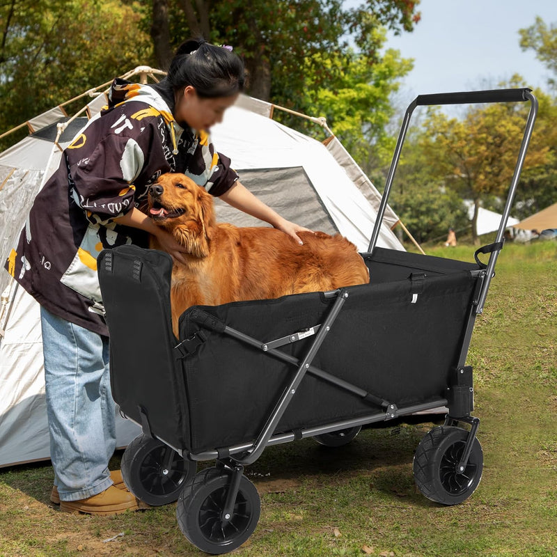 Folding Dog Trolleys Cart with Extendable Rear End