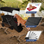 Folding Dog Trolleys Cart with Extendable Rear End