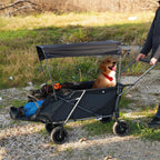 Folding Dog Trolleys Cart with Extendable Rear End