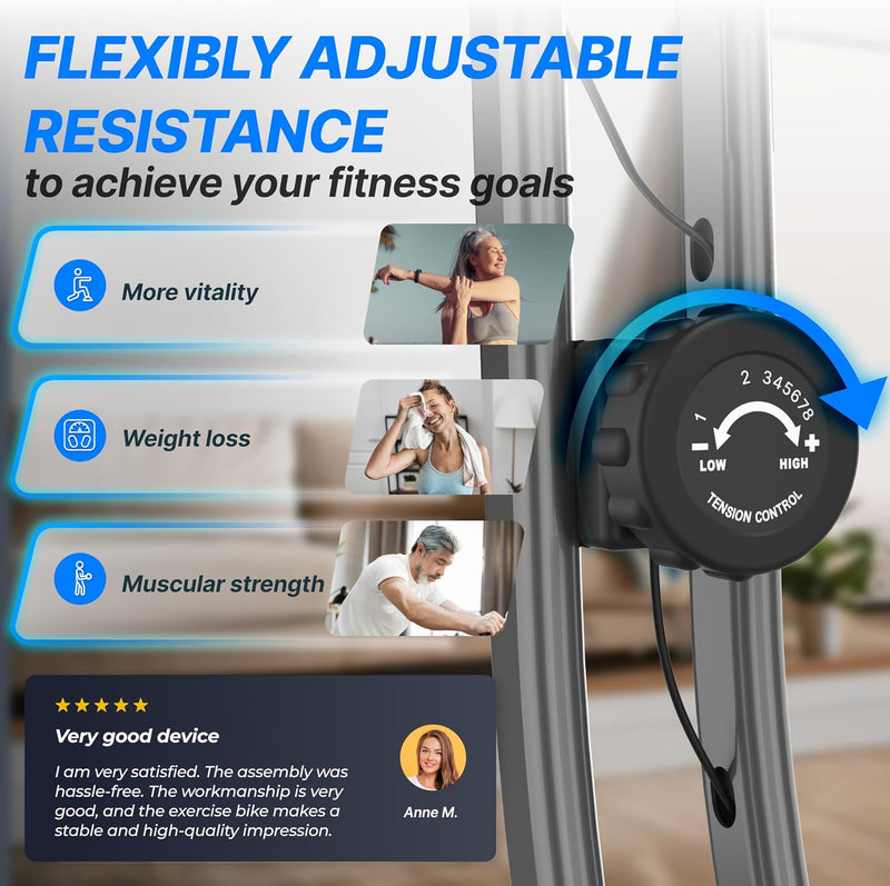 Folding Exercise Bike 286 Lbs Capacity Extra Silent