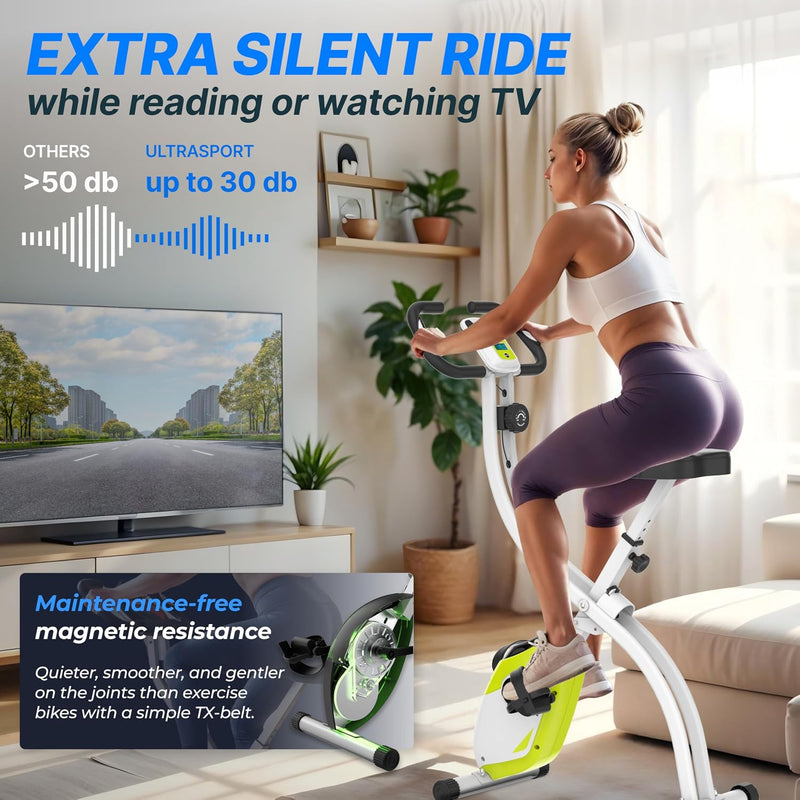 Folding Exercise Bike 286 Lbs Capacity Extra Silent
