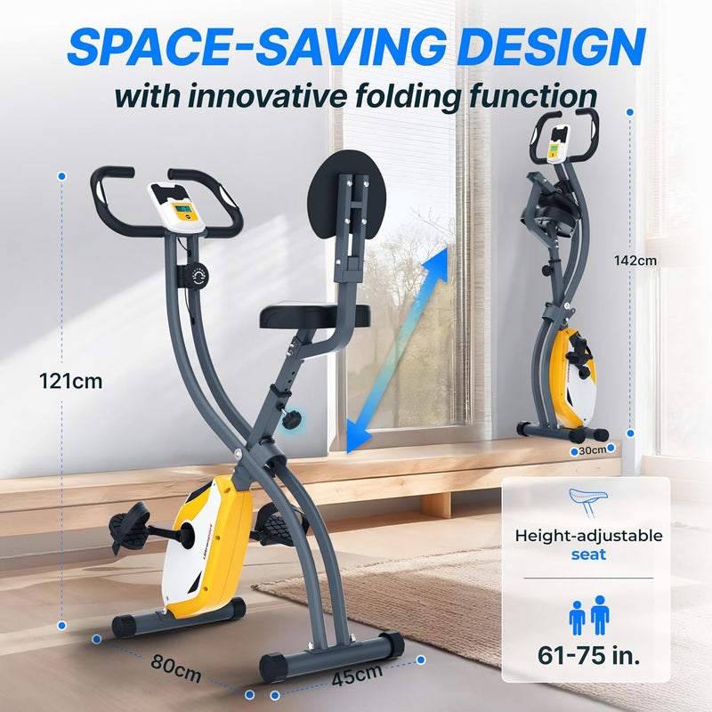 Folding Exercise Bike 286 Lbs Capacity Extra Silent
