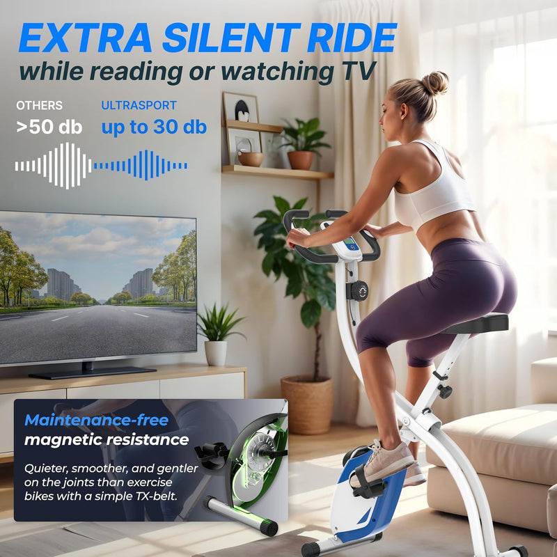 Folding Exercise Bike 286 Lbs Capacity Extra Silent