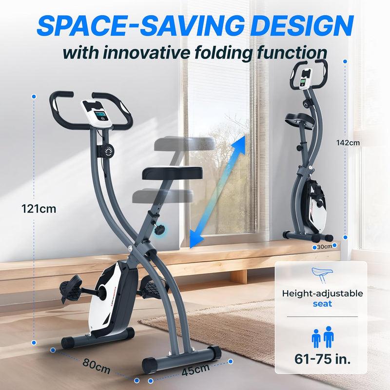 Folding Exercise Bike 286 Lbs Capacity Extra Silent