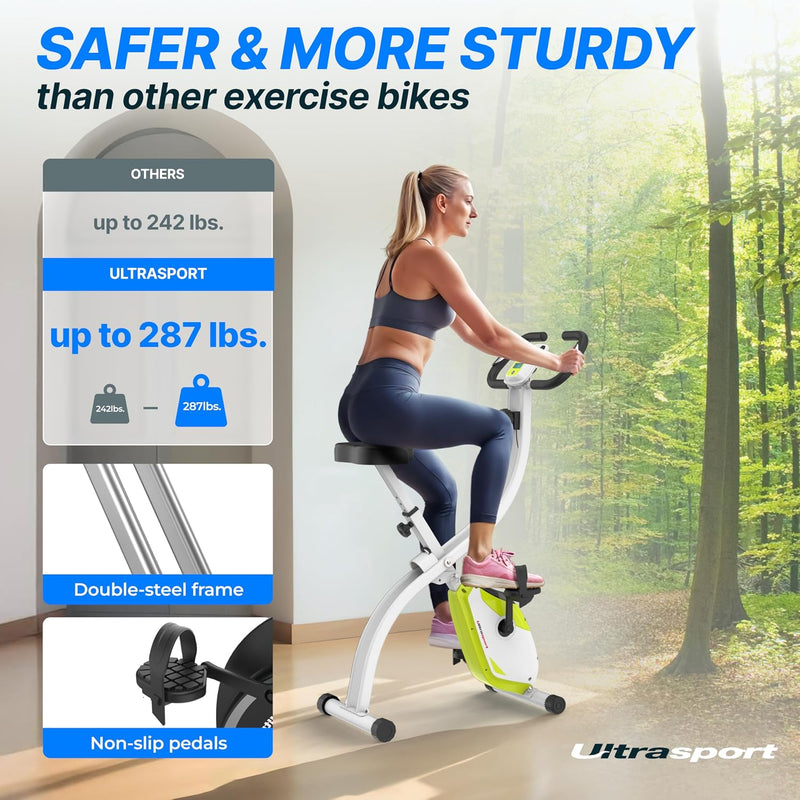 Folding Exercise Bike 286 Lbs Capacity Extra Silent