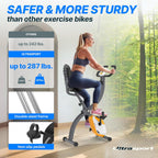 Folding Exercise Bike 286 Lbs Capacity Extra Silent