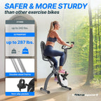 Folding Exercise Bike 286 Lbs Capacity Extra Silent