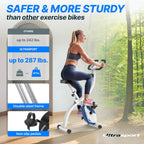 Folding Exercise Bike 286 Lbs Capacity Extra Silent