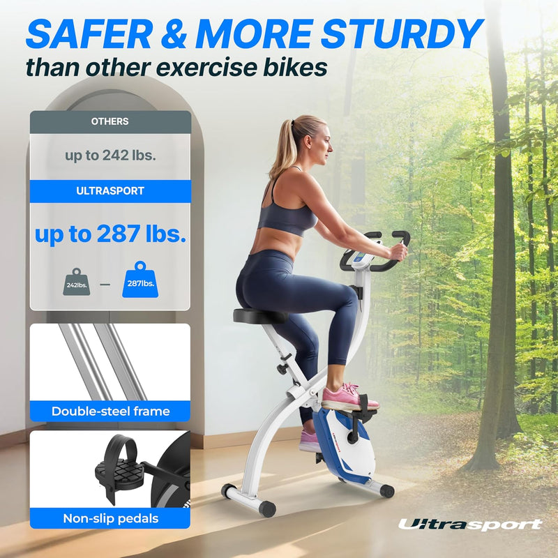 Folding Exercise Bike 286 Lbs Capacity Extra Silent