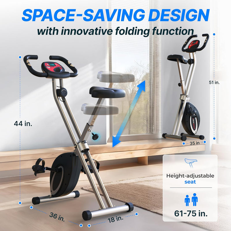 Folding Exercise Bike Extra Silent with Relax Foam