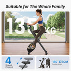 Folding Exercise Bike Home Trainer with LCD Display