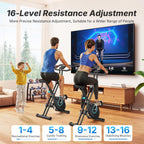 Folding Exercise Bike Home Trainer with LCD Display